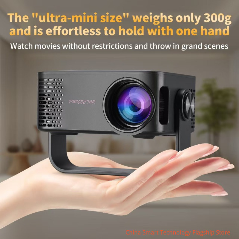 【 Gift Version 】 Built in WiFi connection and Bluetooth with YouTube, portable projector supporting 4K HD 1080P, automatic trapezoidal distortion correction 270 ° rotatable, compatible with HDMI/USB