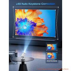 [Built-in Apps & Android 11.0] Mini Projector Portable 20000 Lux Projector 4K Supported 180° Rotation & Auto Keystone, Outdoor Compatible with TV Stick/Windows/iOS/Android/HDMI/USB (1080P)