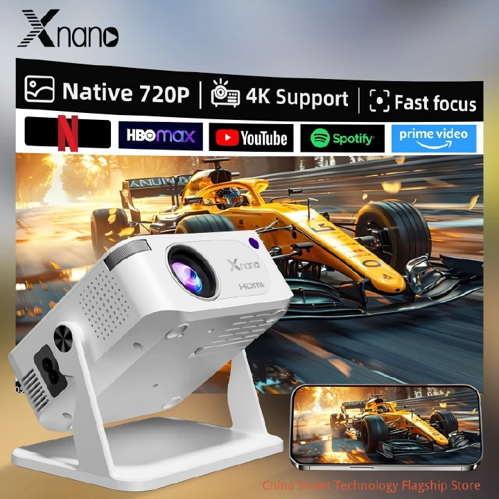 4K HD | Android 11 System | 1080P | Short Focus Smart Projector | WiFi 6. Bluetooth | Automatic Calibration Home Bedroom Wall Projection Portable Projector