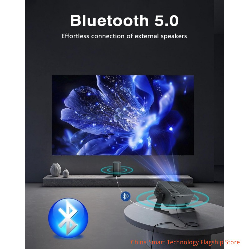 [2026 Upgraded & Android 13.0] Projector, Mini Projector for Bedroom, Built-in Apps 4K 1080P Vision Beam Projector, 180 Rotation with Wifi Bluetooth, Auto Keystone, Video Projectors for Home Cinema