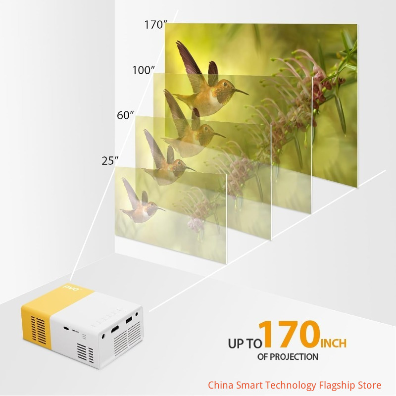 【 Comes with HDMI cable 】Power adapter version | WiFi high-definition 1080P projector, LED LCD projection TV built-in application equipped with remote speaker and smartphone compatible connection