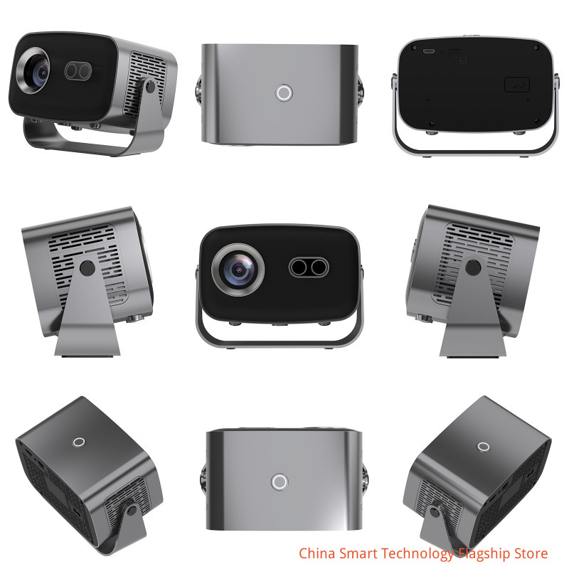 A10 series Android version intelligent 4K projector, native 1080P intelligent video projector with WiFi Bluetooth 5.2 automatic Keystone portable projector, with 90 ° adjustable home theater projector