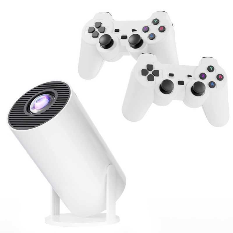 【Gift of USB flash drive】M300 Max projector game console Android system 14 with WIFI and Bluetooth, 4K Blu ray Equipped with a game card and 2 wireless game controllers Running memory 2GB+16GB