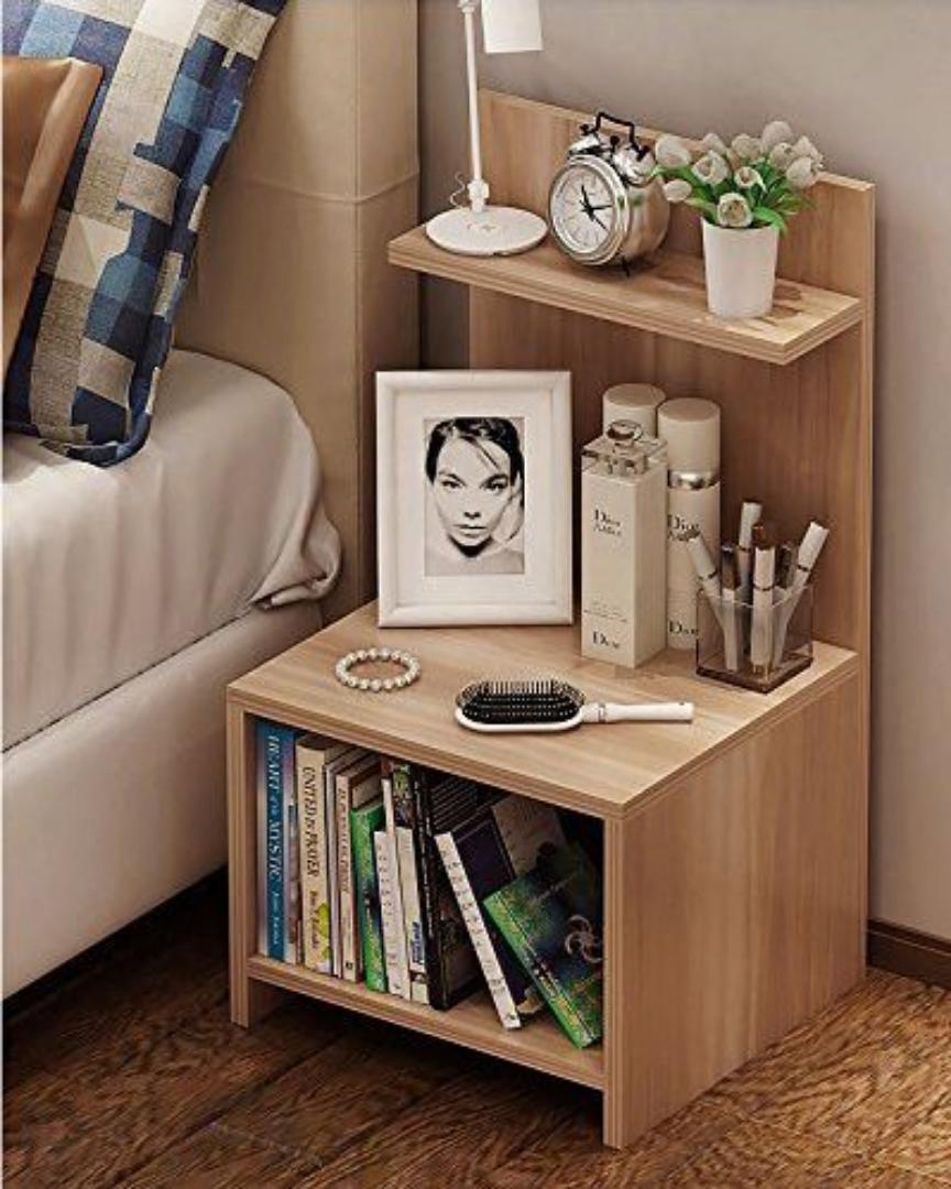 Modern bedside table with storage shelf it features a compact yet functional design that fits comfortably in the bedroom.