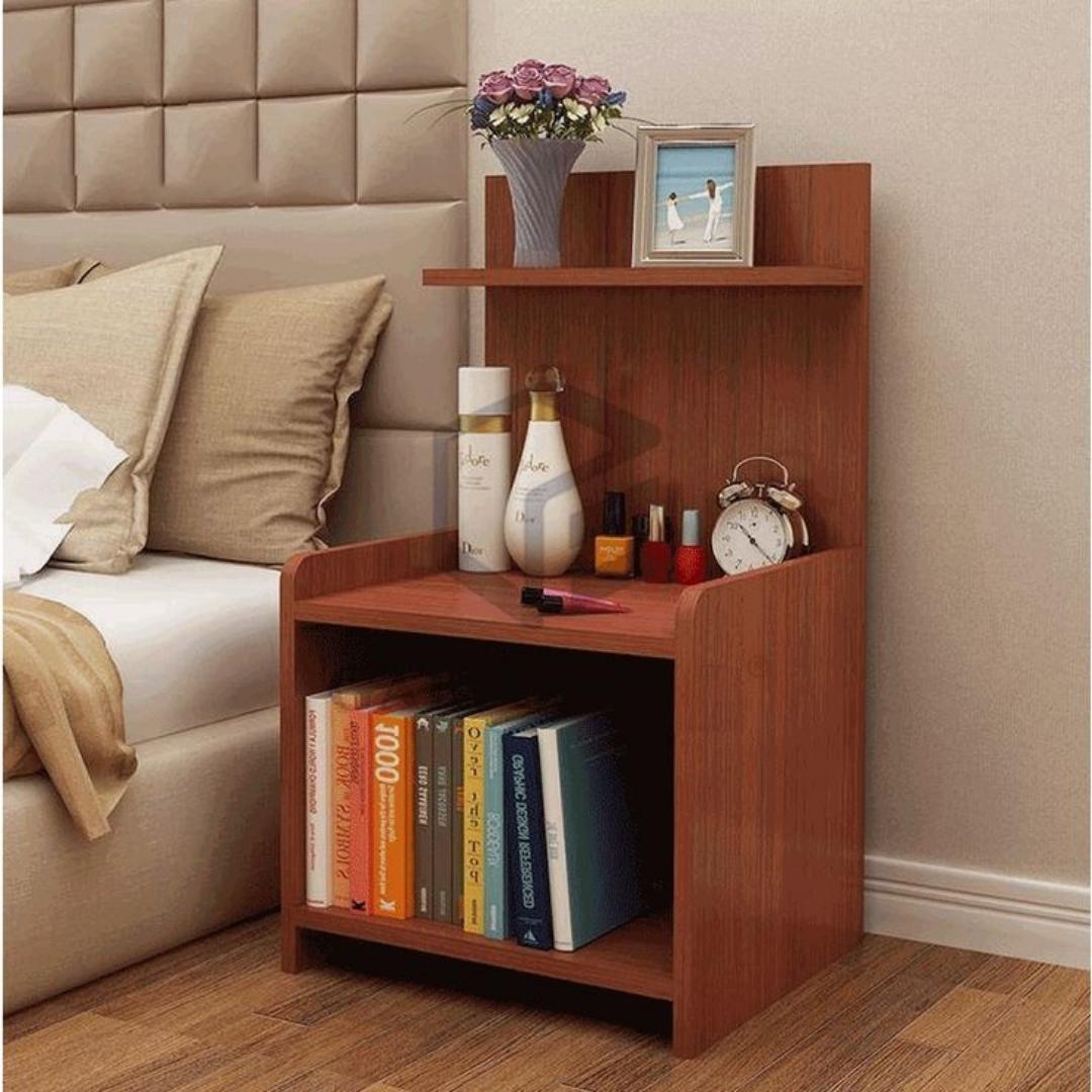 Modern bedside table with storage shelf it features a compact yet functional design that fits comfortably in the bedroom.