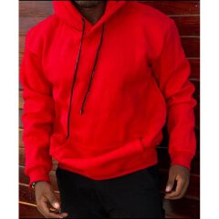 Plain Fleece Drawstring Hoodie for Men - Gents Warm Fleece Hooded Pullover, Casual Streetwear & Weekend Wear, Cold Season Top, Men's Hoodies & Sweatshirts, Men's Fashion Wear