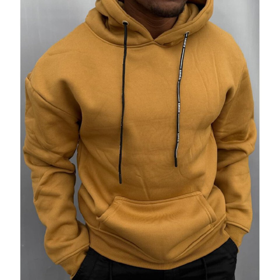 Heavy Fleece Kangaroo Pocket Hoodie for Men - Gents Warm Fleece Hooded Pullover, Casual Streetwear & Weekend Wear, Cold Season Top, Men's Hoodies & Sweatshirts, Men's Fashion Wear