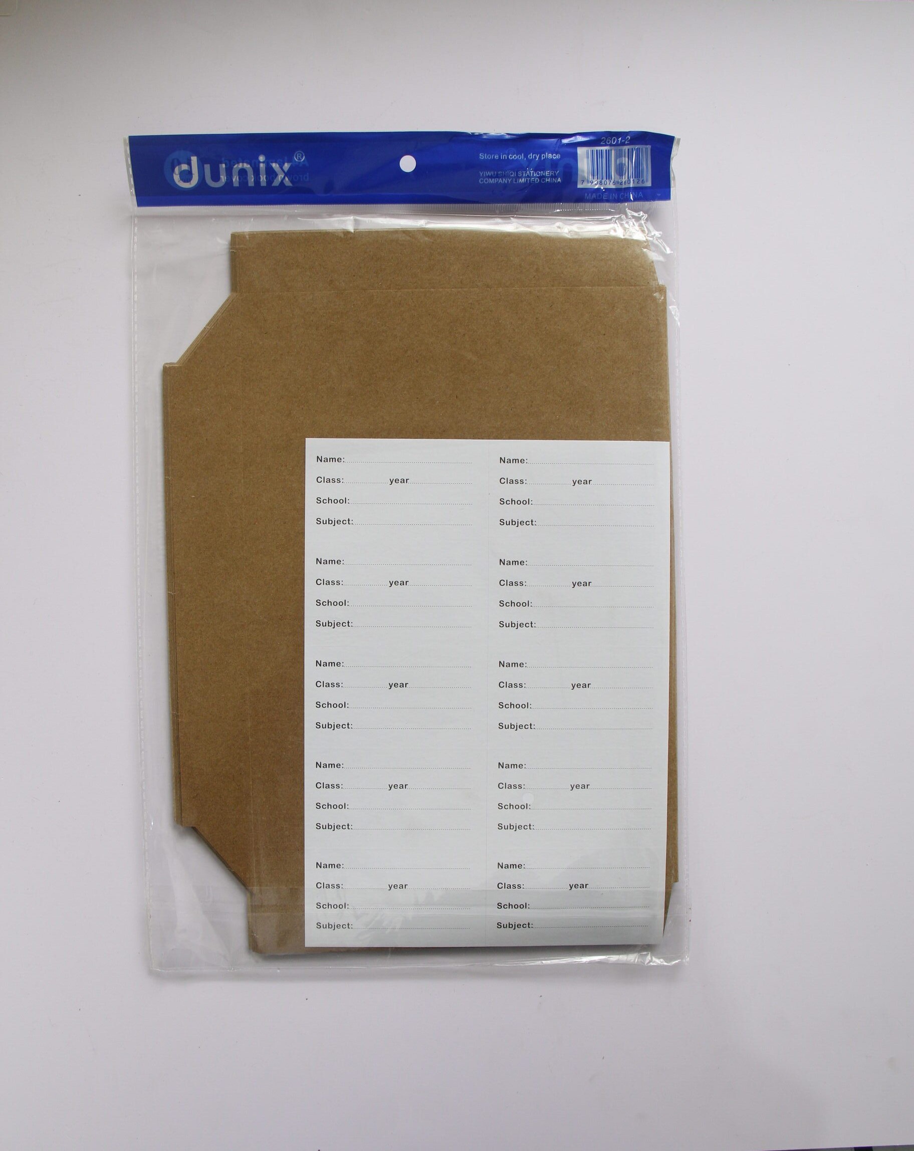 Dunix Brown Laminated Document Book Cover - A4 & A5 Waterproof Covers with Name Label for School & Office