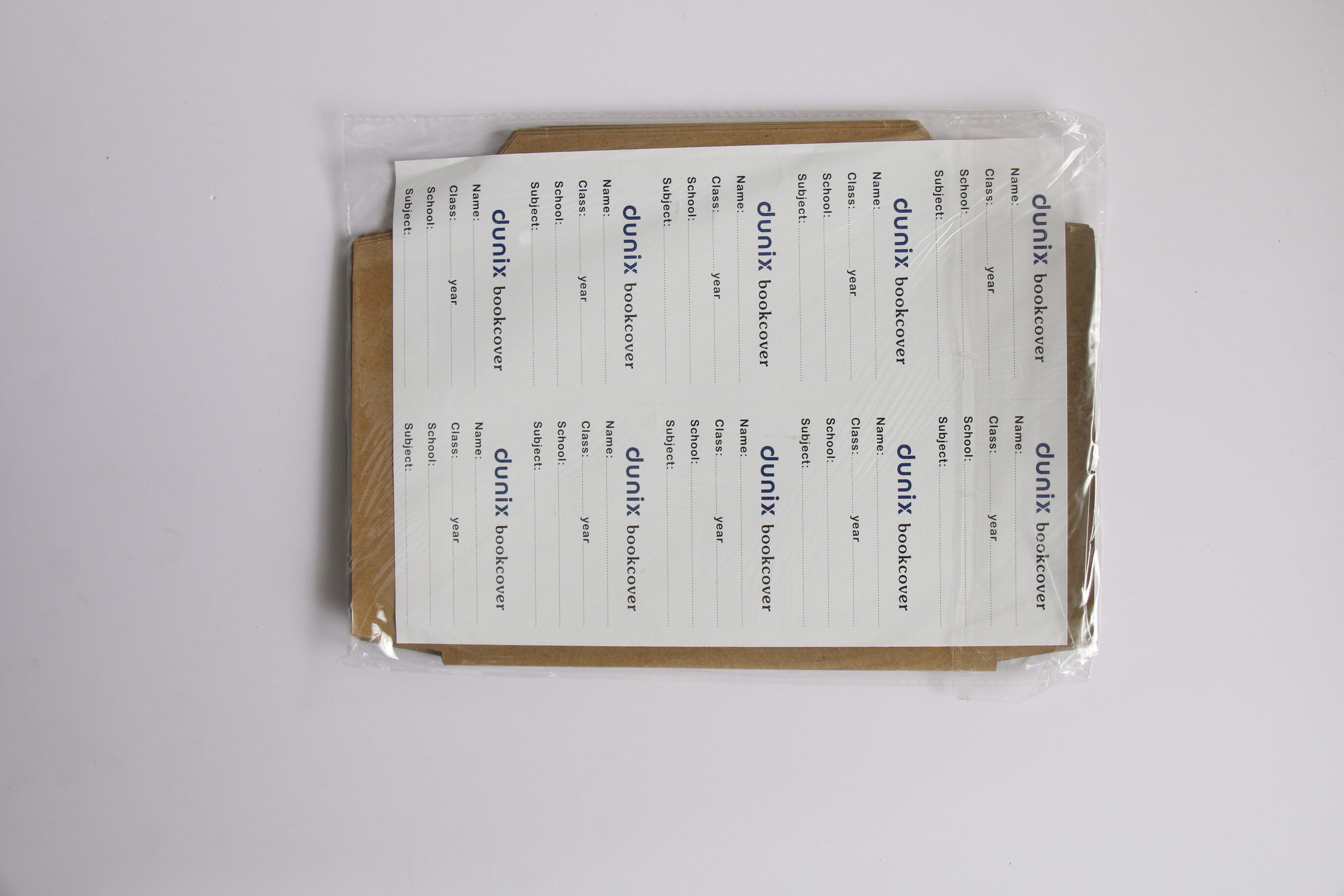 Dunix Brown Laminated Document Book Cover - A4 & A5 Waterproof Covers with Name Label for School & Office