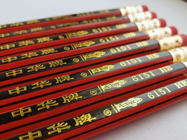 Chung Hwa 6151 HB Wooden Pencils with Eraser – Premium Writing & Drawing Pencils for School, Office & Exam