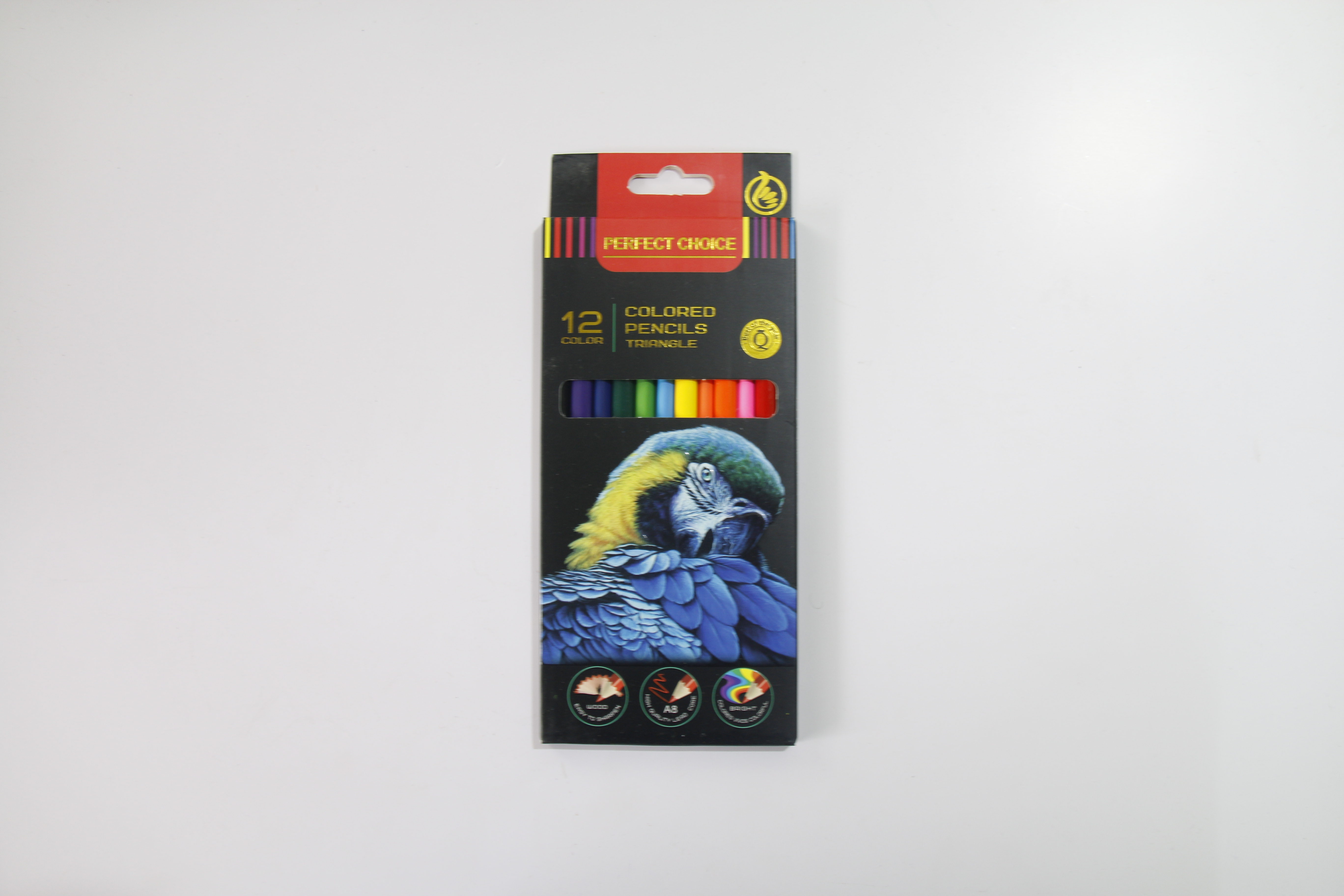 PENSING 12 Colors Triangle Colored Pencils - Ergonomic Wooden Art Pencils with A8 Core for Kids & School Sketching