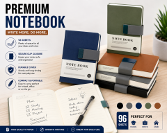 A6 Dunix 96 Sheets (192 Pages)  Premium Notebook with Secure Clip Closure - Compact & Durable Writing Journal for Office, School & Home