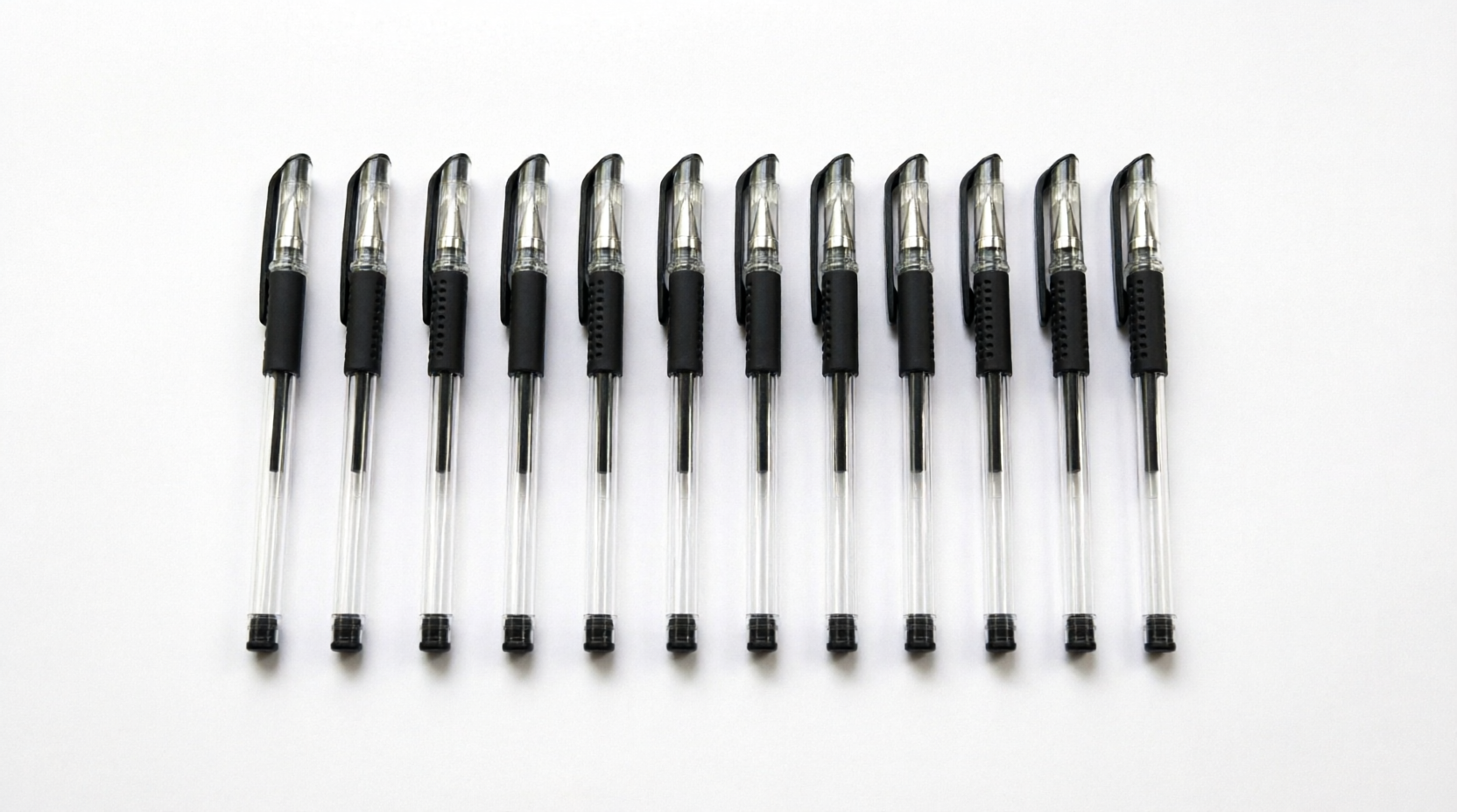 10 Pcs Black Gel Ballpoint Pens - Smooth Writing with Comfort Grip, Reliable & Durable Pens for Office & School