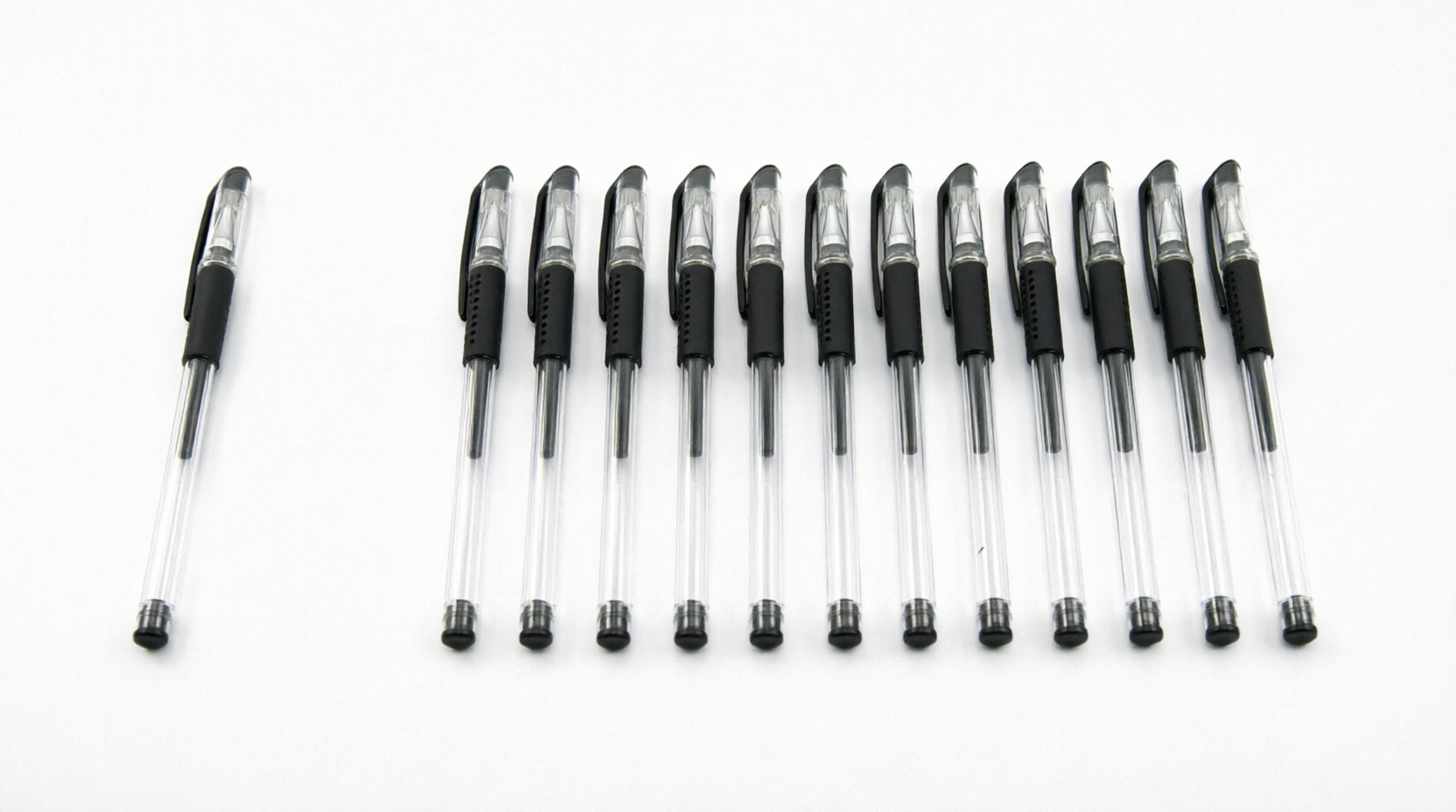 10 Pcs Black Gel Ballpoint Pens - Smooth Writing with Comfort Grip, Reliable & Durable Pens for Office & School