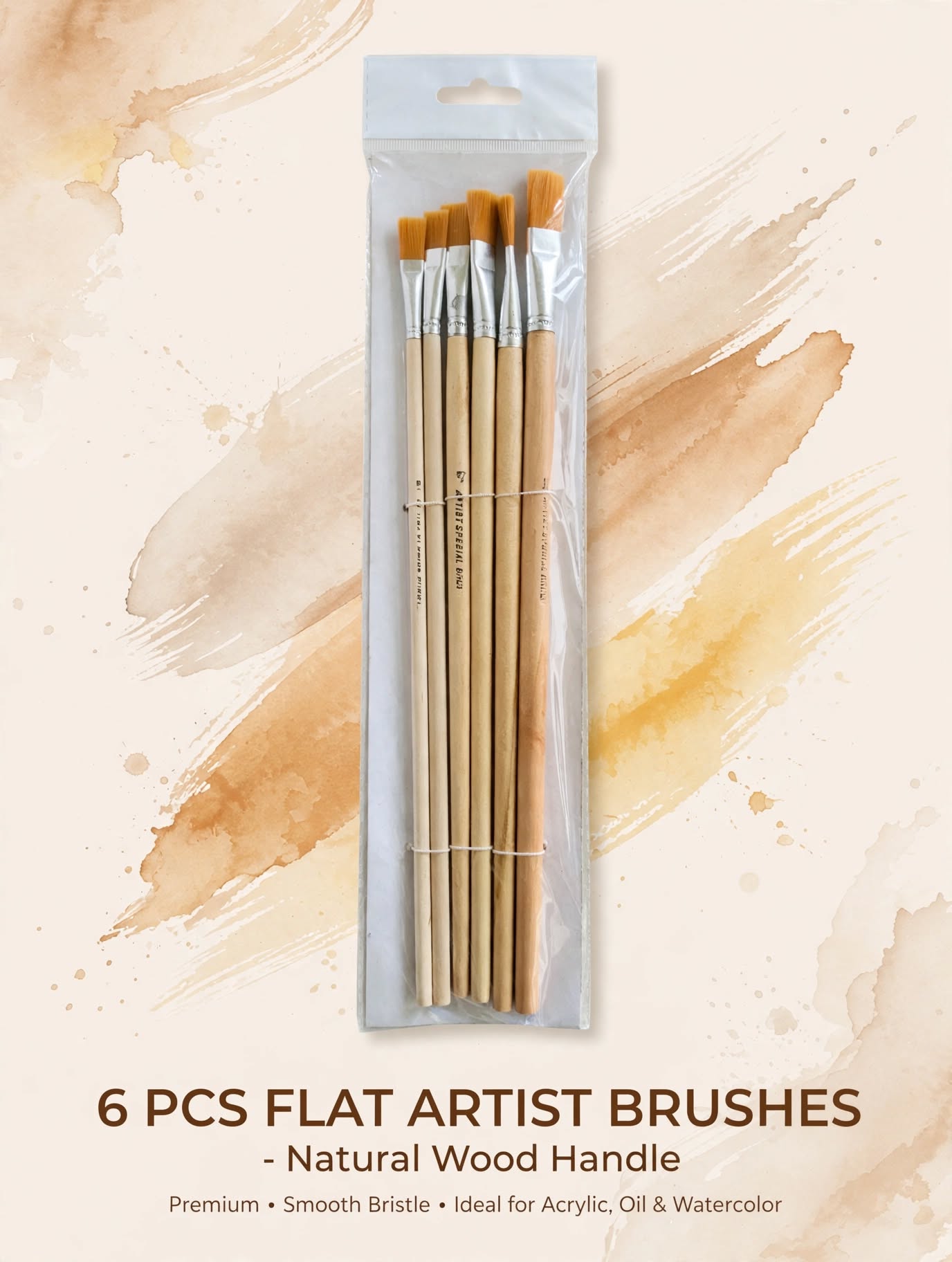12 Pcs Artist Brush Set - Multi-Shaped Painting Brushes with Aluminum Ferrule for Acrylic, Watercolor & Oil Painting