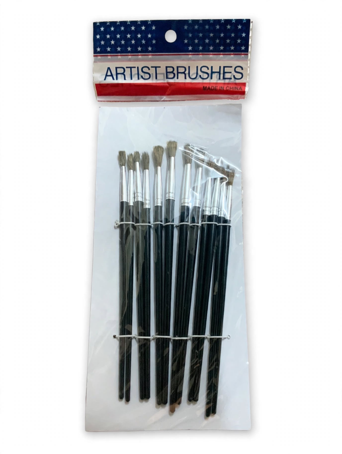 12 Pcs Artist Brush Set - Multi-Shaped Painting Brushes with Aluminum Ferrule for Acrylic, Watercolor & Oil Painting