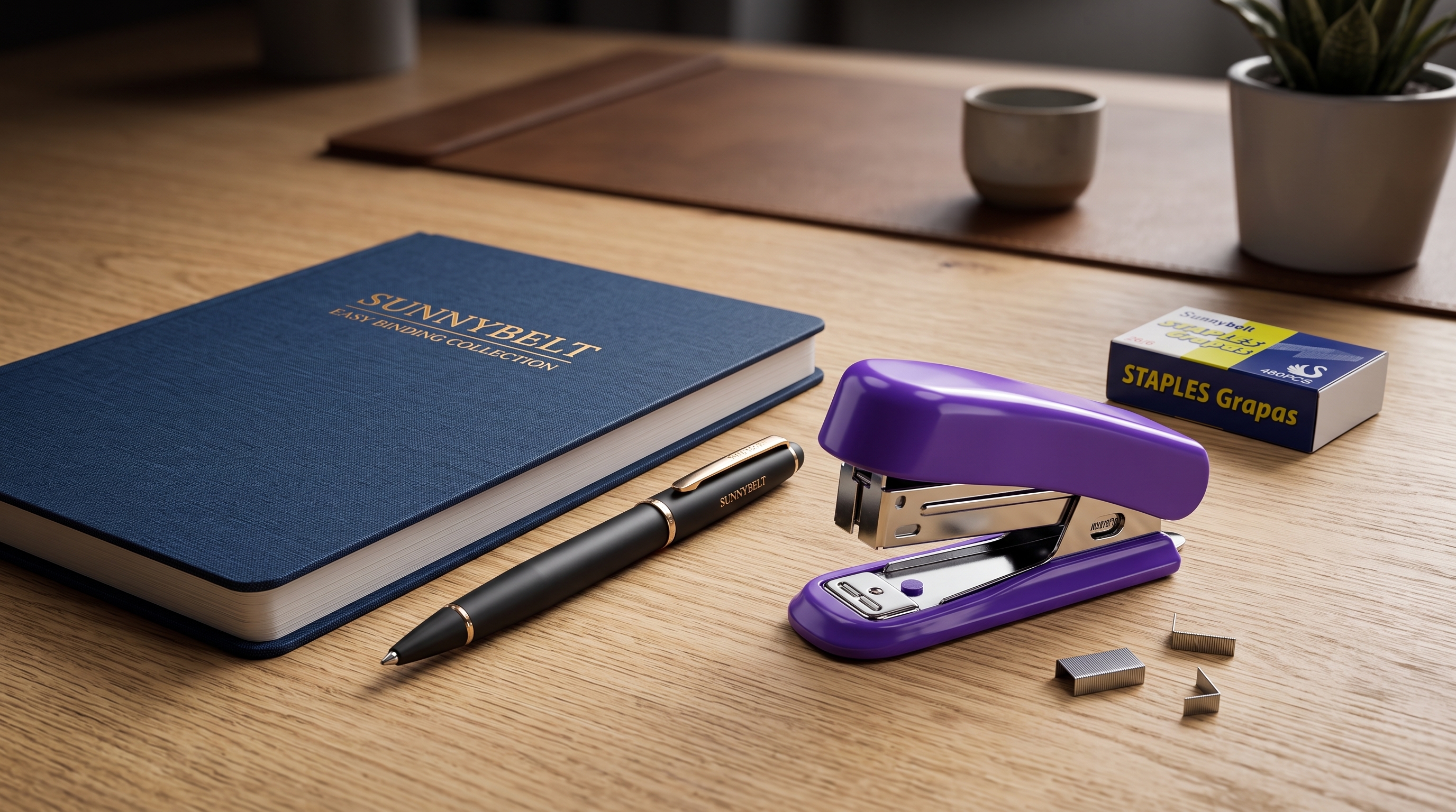 Sunnybelt Mini Stapler Set with 480 Staples - Easy Binding Portable Desktop Stapler for Office, School & Home