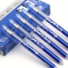 ZUIXUA Magic Erasable Gel Pen 0.5mm (Model HY1084) - Heat Friction Erasing Pen for Students & Office (Black Ink/ Blue Ink)