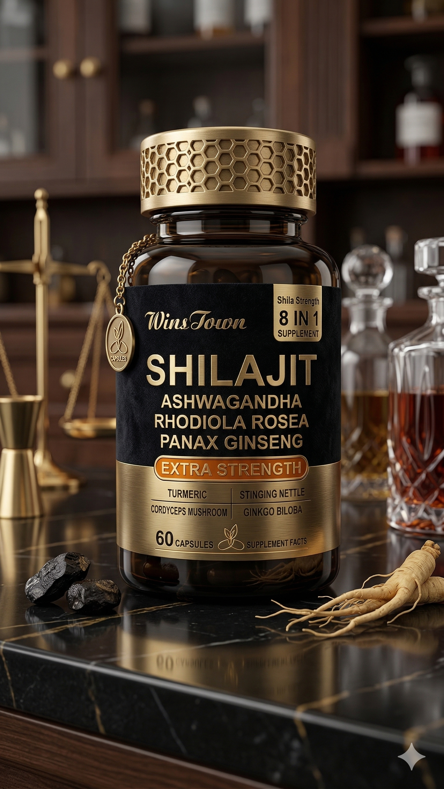 Extra Strength Shilajit: A Potent 8-in-1 Formula Enhancing Vitality, Cognitive Focus, and Peak Physical Performance through Natural Adaptogens.