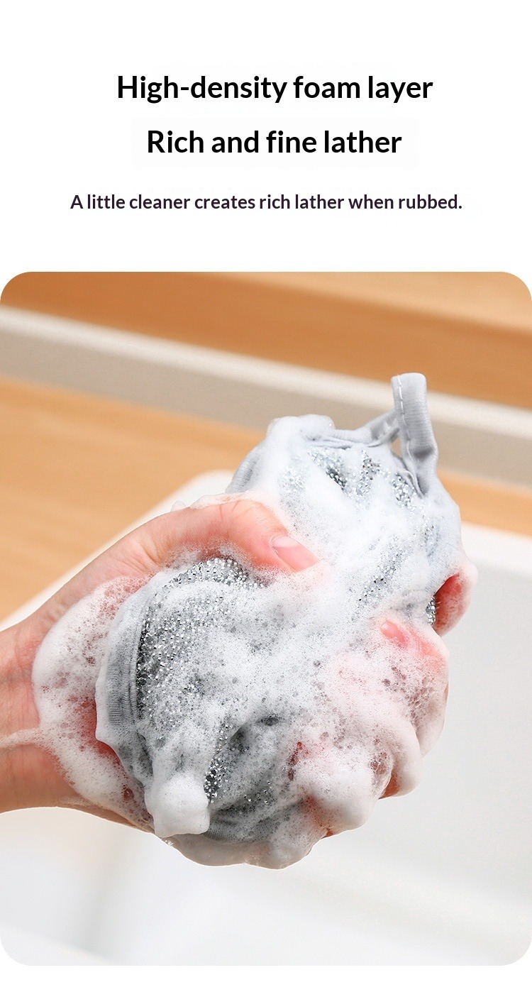 Double-sided cleaning cotton dishwashing sponge block kitchen brush pot artifact household dishwashing cloth scouring cloth magic wipe off oil stains