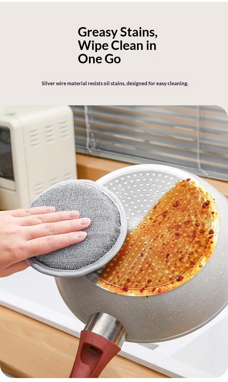 Double-sided cleaning cotton dishwashing sponge block kitchen brush pot artifact household dishwashing cloth scouring cloth magic wipe off oil stains