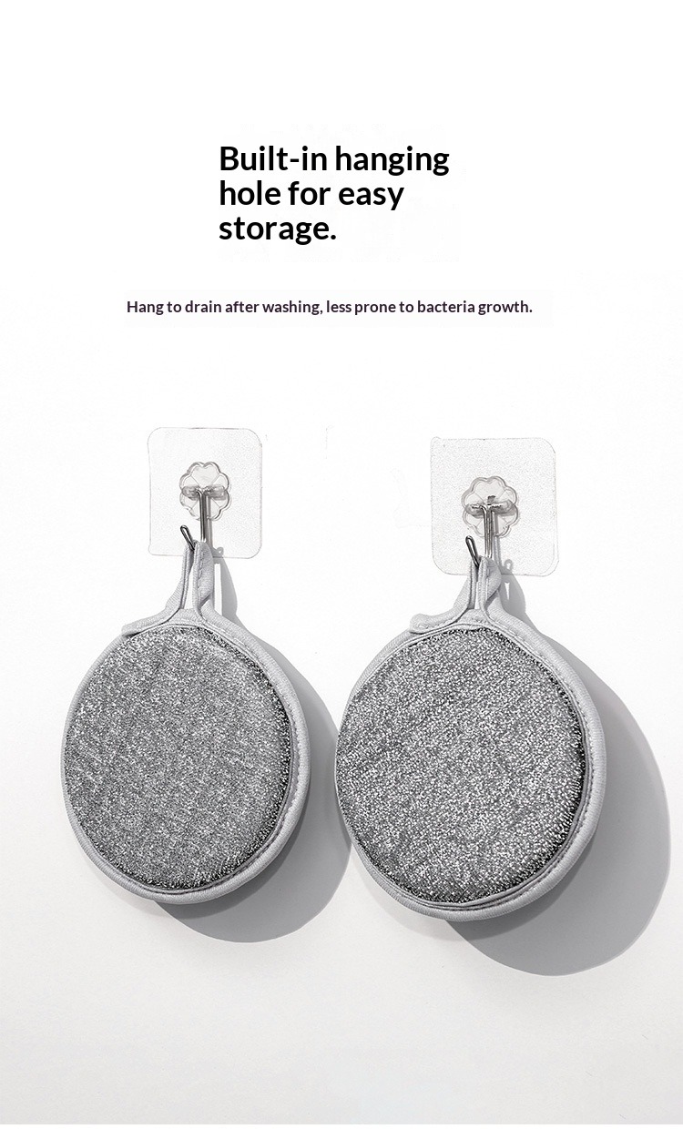 Double-sided cleaning cotton dishwashing sponge block kitchen brush pot artifact household dishwashing cloth scouring cloth magic wipe off oil stains