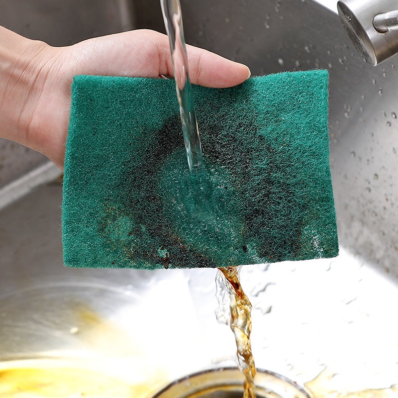 Thickened Silicon Carbide Scrubbing Sponge Abrasive Dishcloth Heavy Duty Kitchen Scourer for Pots Pans Cleaning