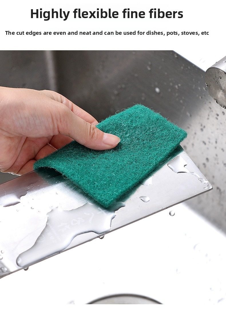 Thickened Silicon Carbide Scrubbing Sponge Abrasive Dishcloth Heavy Duty Kitchen Scourer for Pots Pans Cleaning