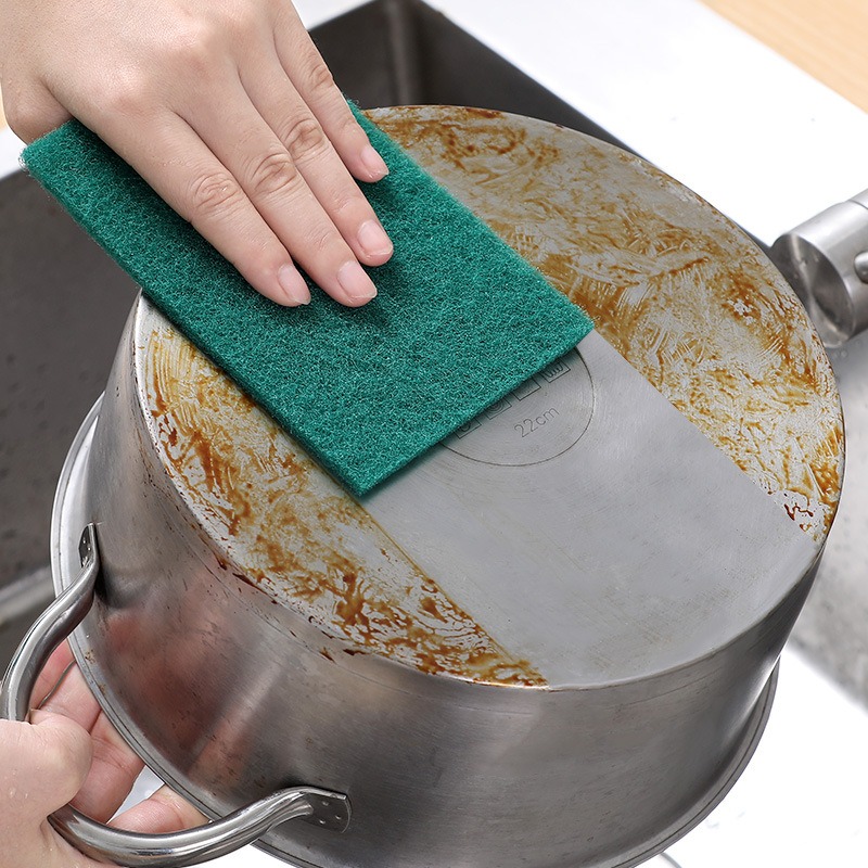 Thickened Silicon Carbide Scrubbing Sponge Abrasive Dishcloth Heavy Duty Kitchen Scourer for Pots Pans Cleaning