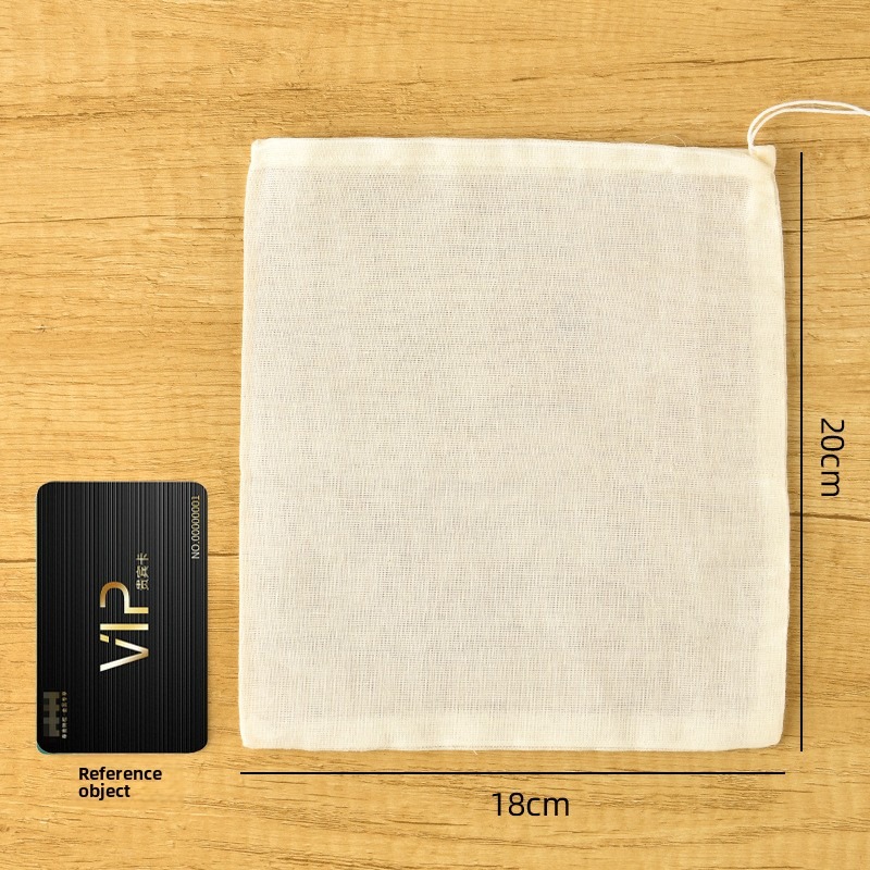 Pure Cotton Muslin Drawstring Filter Bag for Soy Milk Soup Brewing Tea Infuser Strainer Reusable Kitchen Pouch