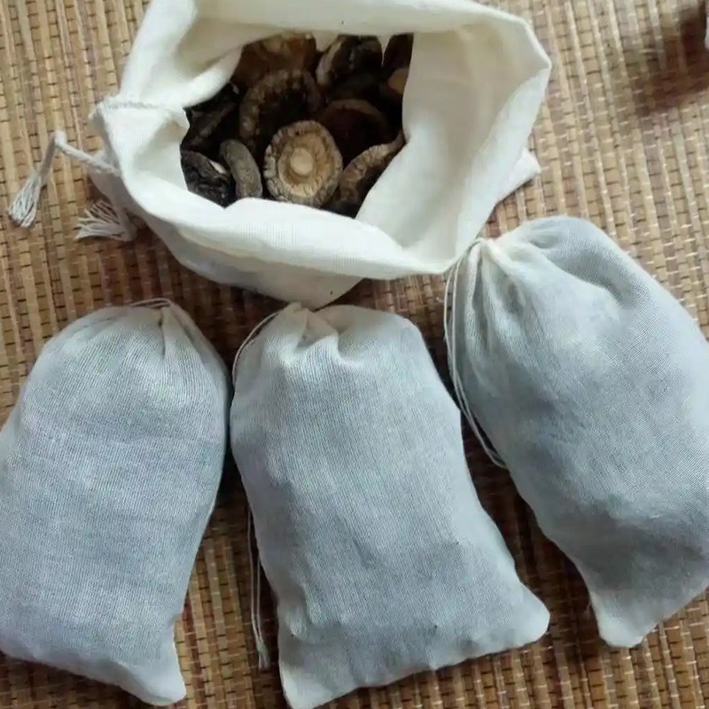 Pure Cotton Muslin Drawstring Filter Bag for Soy Milk Soup Brewing Tea Infuser Strainer Reusable Kitchen Pouch