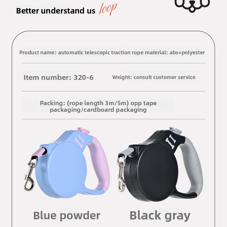 5M Retractable Dog Leash with Harness – Automatic Extendable Dog Lead for Outdoor Walking