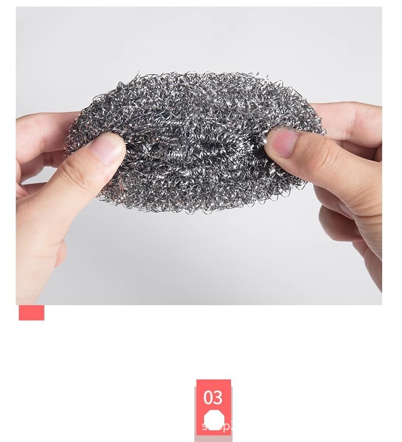 Household Stainless Steel Scouring Ball – Large No-Shed Steel Wool Scrubber for Pots, Pans & Dishes, Kitchen Cleaning Essential