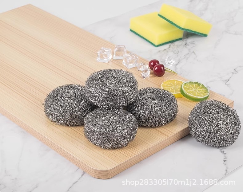 Household Stainless Steel Scouring Ball – Large No-Shed Steel Wool Scrubber for Pots, Pans & Dishes, Kitchen Cleaning Essential