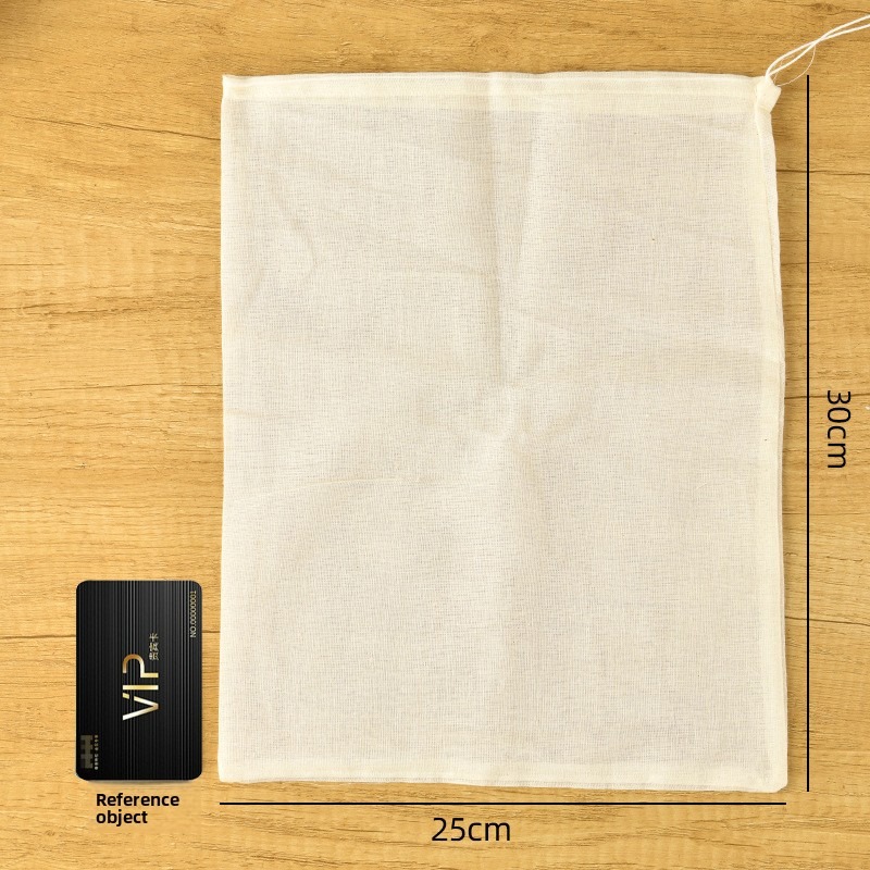 Pure Cotton Muslin Drawstring Filter Bag for Soy Milk Soup Brewing Tea Infuser Strainer Reusable Kitchen Pouch