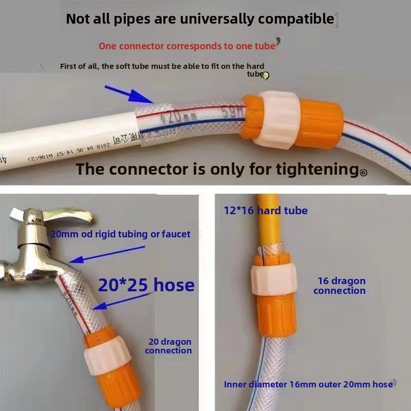 Plastic Water Faucet Quick Connect Adapter Hose to Pipe Fitting for Car Wash Gun Accessories