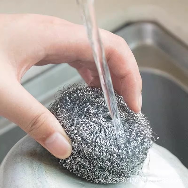 Household Stainless Steel Scouring Ball – Large No-Shed Steel Wool Scrubber for Pots, Pans & Dishes, Kitchen Cleaning Essential