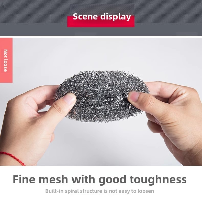 Household Stainless Steel Scouring Ball – Large No-Shed Steel Wool Scrubber for Pots, Pans & Dishes, Kitchen Cleaning Essential