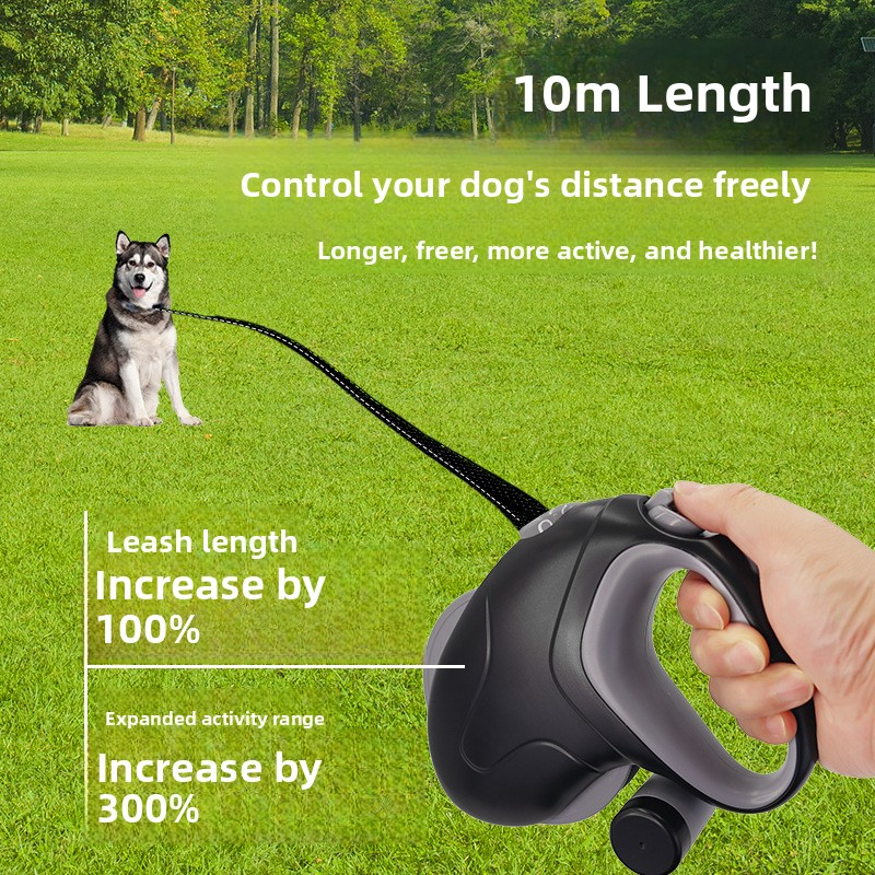 10m Retractable Dog Leash with Reflective Thread – Heavy-Duty Extendable Lead for Medium & Large Dogs up to 100 jin (approx. 50 kg) | ABS Automatic Extending Pet Leash for Outdoor Walking Product Over