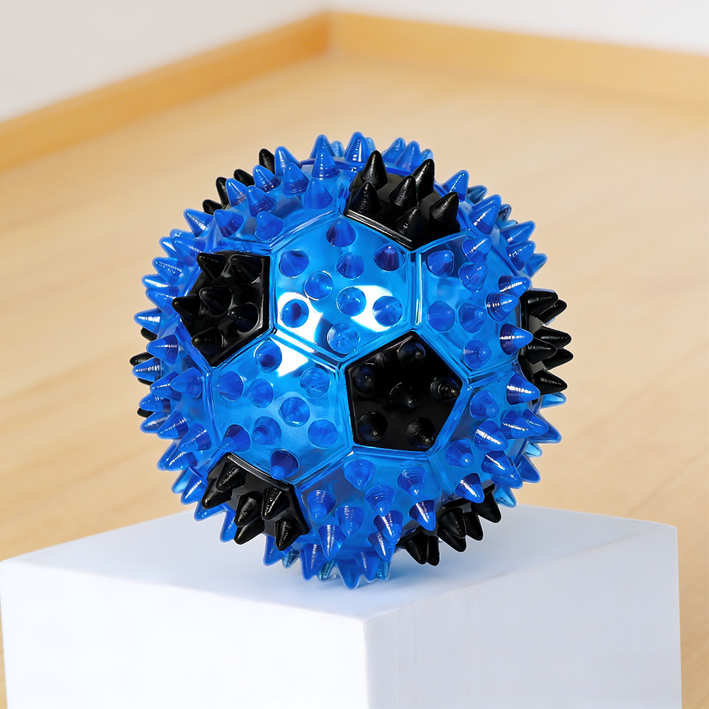 Dog Toy Ball – Self-Play Boredom Buster, Dental Chew Toy for Teeth Cleaning, Durable TPR Squeaky Soccer Ball for Dogs, Pet Supplies