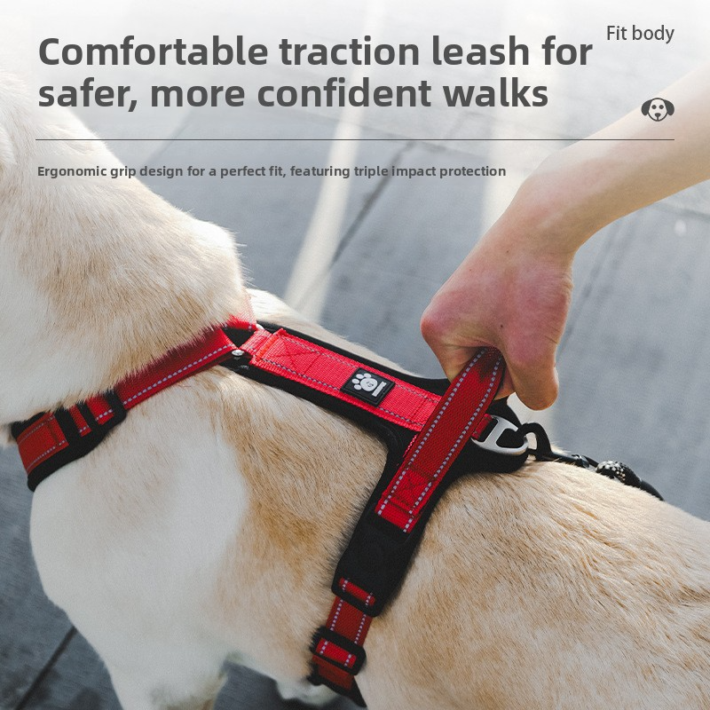 H-Style Dog Harness with Reflective Leash Options – Anti-Escape, Wear-Resistant, Anti-Pull Harness for Small to Large Dogs | Outdoor Walking & Training | Purple, Black, Green, Rde
