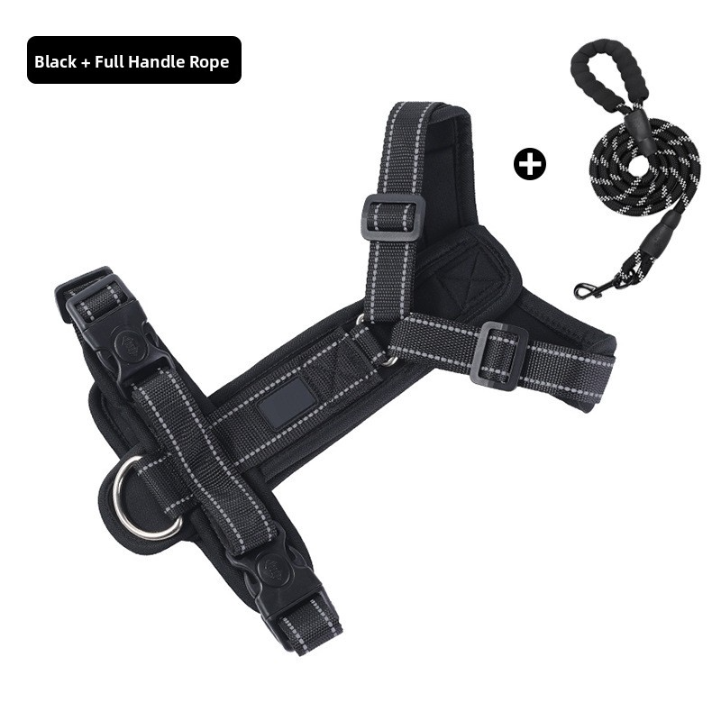 H-Style Dog Harness with Reflective Leash Options – Anti-Escape, Wear-Resistant, Anti-Pull Harness for Small to Large Dogs | Outdoor Walking & Training | Purple, Black, Green, Rde
