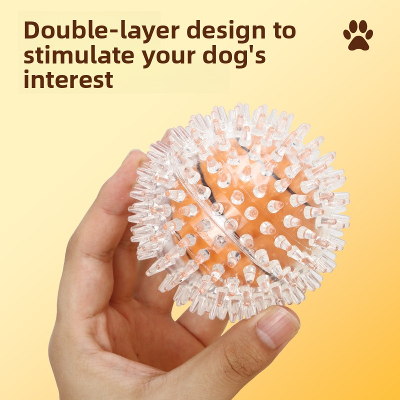 TPR Spiky Sports Ball-in-Ball Dog Toy – Self-Play Boredom Relief, Chew & Teeth Cleaning Pet Toy