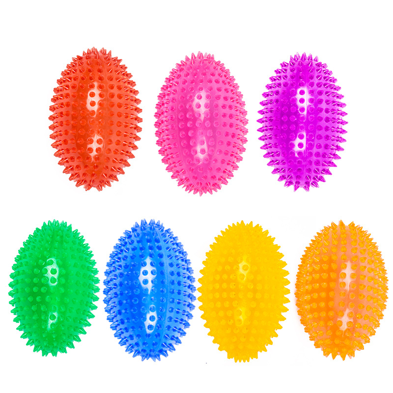 Spiky Squeaky TPR Football Dog Toy – Chew & Teeth Cleaning Interactive Training Pet Ball