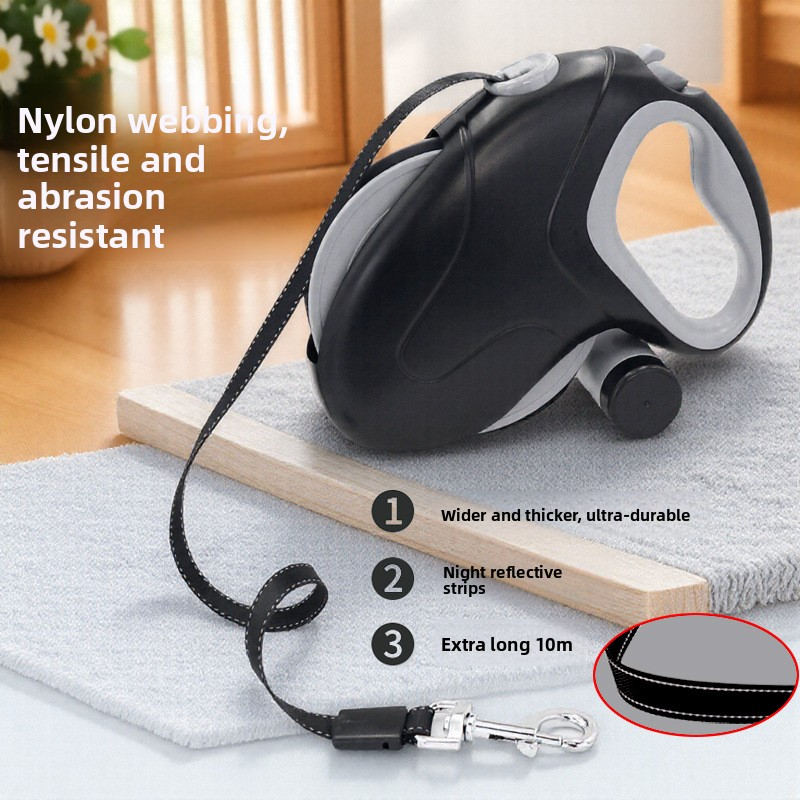 10m Retractable Dog Leash with Reflective Thread – Heavy-Duty Extendable Lead for Medium & Large Dogs up to 100 jin (approx. 50 kg) | ABS Automatic Extending Pet Leash for Outdoor Walking Product Over