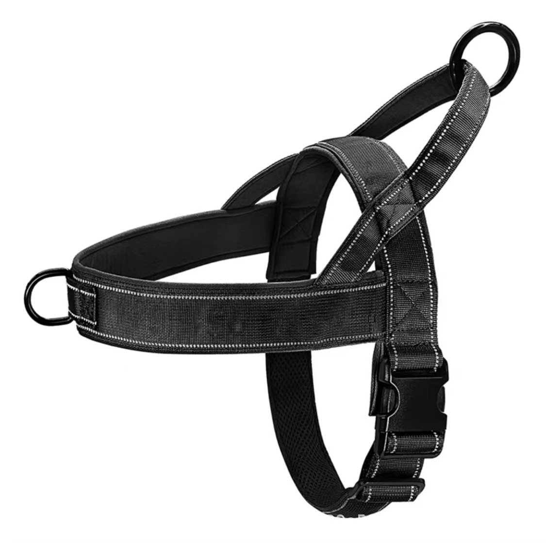 actical Dog Harness / Vest-Style Collar – Nylon Anti-Pull Harness for Large Dogs | Adjustable? S–XL | Black, Khaki, Army Green, Pink | For German Shepherd, Golden Retriever, Border Collie & More