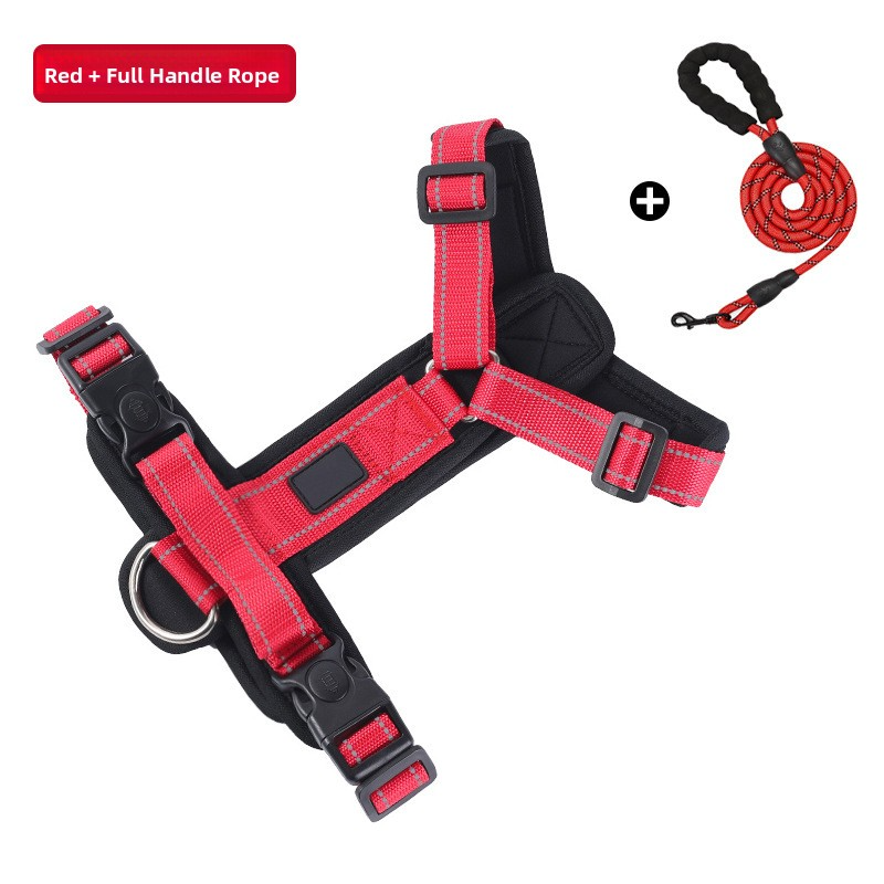 H-Style Dog Harness with Reflective Leash Options – Anti-Escape, Wear-Resistant, Anti-Pull Harness for Small to Large Dogs | Outdoor Walking & Training | Purple, Black, Green, Rde