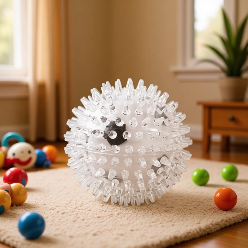 TPR Spiky Sports Ball-in-Ball Dog Toy – Self-Play Boredom Relief, Chew & Teeth Cleaning Pet Toy