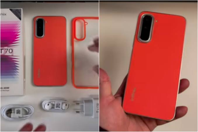 BRAND NEW INFINIX Hot 70, X6895B, 6.78-inch 120Hz Display, 128GB ROM + 4GB RAM, 50MP Main Camera + 8MP Selfie Camera, 6000mAh Battery, USB Type-C, 45W Fast Charging, Android 16 Smartphone.
