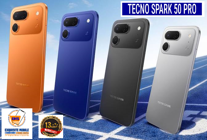 TECNO SPARK 50 Pro 128GB ROM + 4GB RAM, 6.78" 120Hz 4G Smartphone, 6000mAh Battery, 60W Fast Charging, 50MP Camera, Android 16, IP68/IP69 13 Months Warranty.